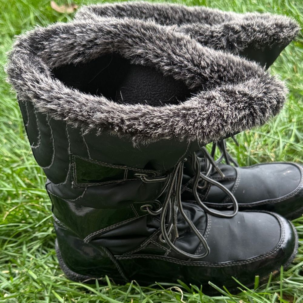 🦋Sporto Black Winter Boots with Fur Trim